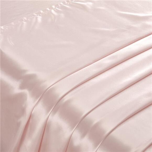 5Pcs Blush Pink Silk Sheets King Satin SheetsSet KingSize Sheets Silky Comforter - Picture 7 of 8